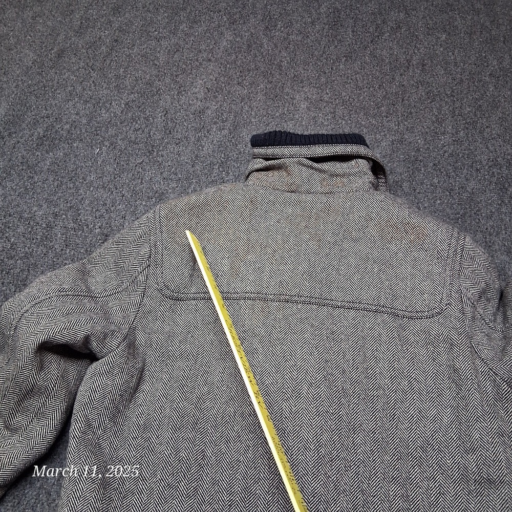 * American Eagle Herringbone Coat Women Size Small Gray Full Zip With Toggle - Picture 6 of 8